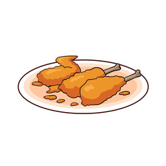 hand drawn crispy fried chicken