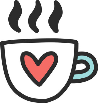 Naklejka Coffee cup illustration, vector object