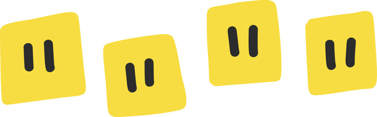 Cartoon vector squares, doodle brush for decor