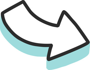 Cartoon vector arrow object, doodle element for decor