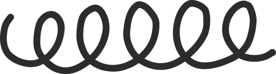 Velours gordijnen Cartoon vector black curve object, doodle brush element for decor © qilli