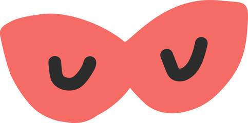 Cartoon vector mask object, doodle illustration for decor