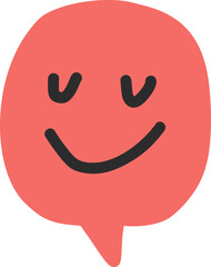 Cartoon vector smile bubble object, doodle element for decor