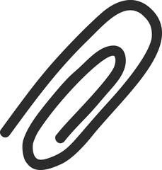 Cartoon vector paper clip object, doodle illustration for decor