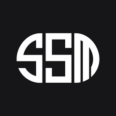 SSM letter logo design on Black background. SSM creative initials letter logo concept. SSM letter design. 

