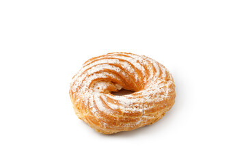 Rings of custard cakes with cottage cheese cream isolated. Cake isolated. Cottage cheese ring