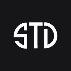 STD letter logo design on Black background. STD creative initials letter logo concept. STD letter design. 
