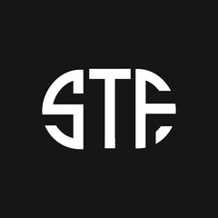 STF letter logo design on Black background. STF creative initials letter logo concept. STF letter design. 
