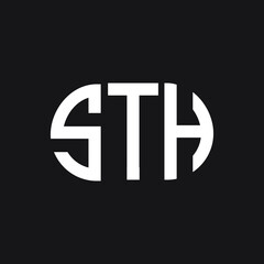 STH letter logo design on Black background. STH creative initials letter logo concept. STH letter design. 
