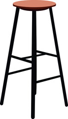 Isolated bar stool. Flat illustration