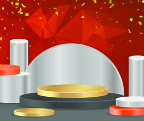 abstraction, backdrop, design, floor, golden, gray, grey, illustration, isolate, isolated, light, luxury, minimal, mockup, modern, object, pedestal, perspective, pink, platform, podium, presentation, 