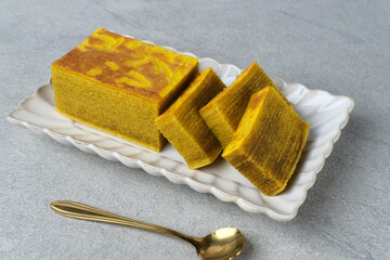 Lapis Legit, Spekuk, Spekkoek, is a delicious Indonesian cake, consists of many layers.  Close up
