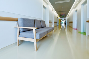 Waiting place in the hallway of hospital