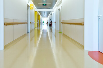 Long corridor in a modern hospital