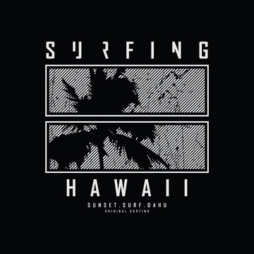 Hawaii Illustration Typography. Perfect For T Shirt Design