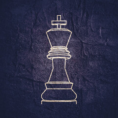 Piece of chess. The king thin line style icon