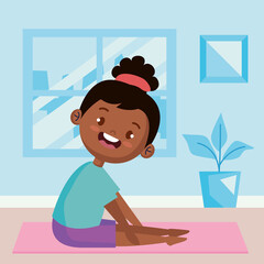 afro girl practicing yoga