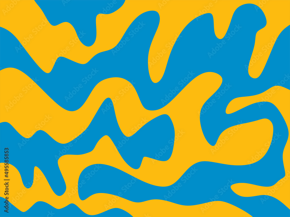 Poster simple background with cute wavy line pattern