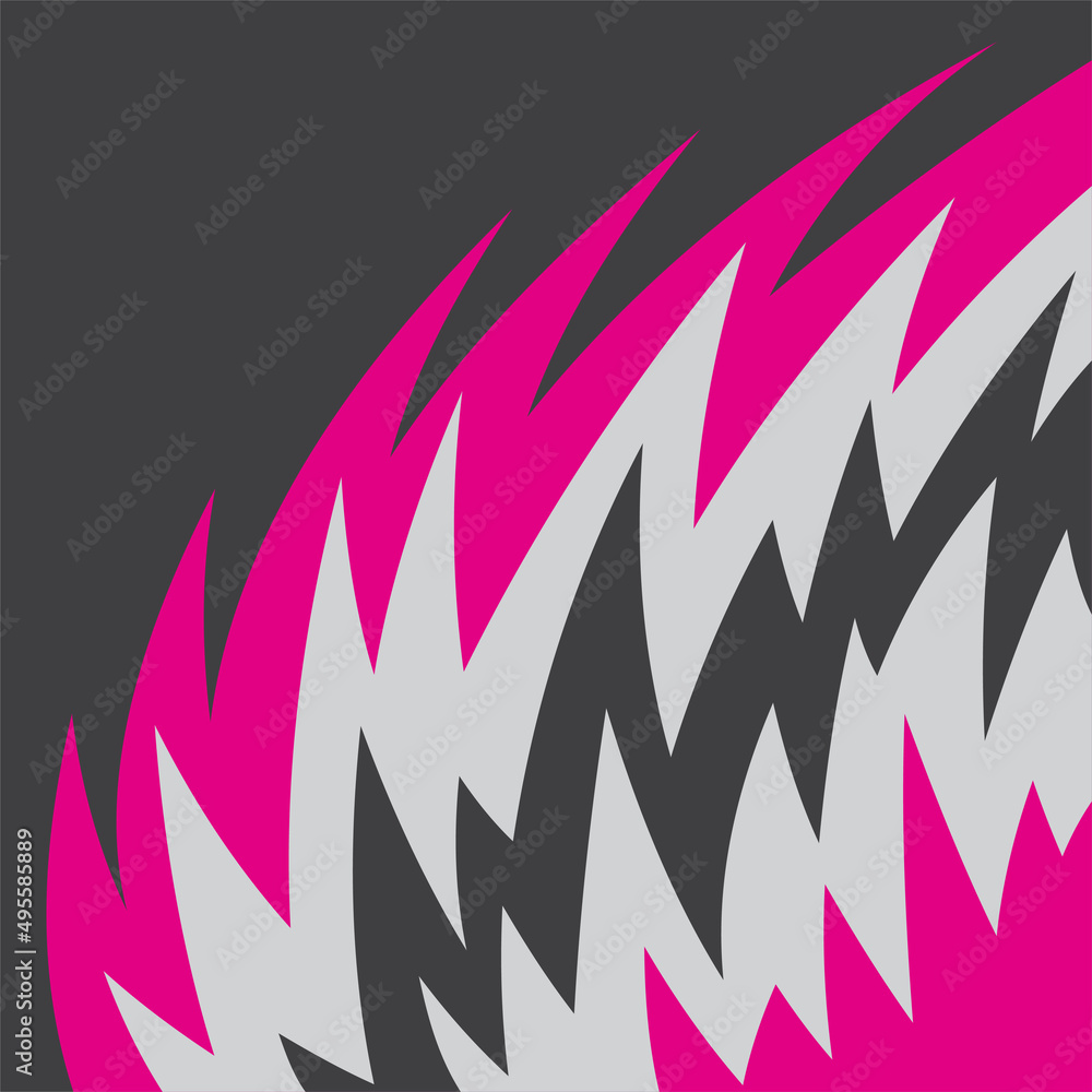 Poster simple background with colorful spikes pattern
