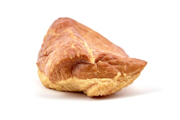 Smoked pork meat isolated on white