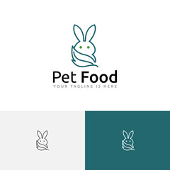 Organic Pet Food Bunny Rabbit Cute Animal Monoline Style Logo