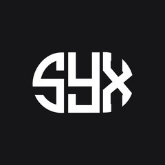 SYX letter logo design on black background. SYX creative initials letter logo concept. SYX letter design. 