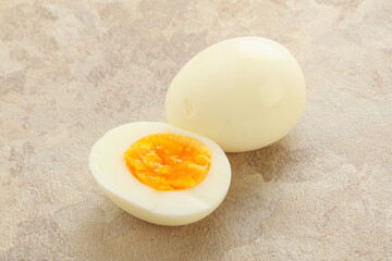 Boiled chicken egg for breakfast