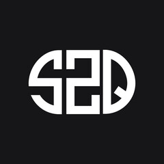 SZQ letter logo design on black background. SZQ creative initials letter logo concept. SZQ letter design. 