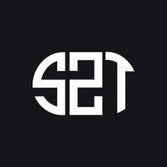 SZT letter logo design on black background. SZT  creative initials letter logo concept. SZT letter design.