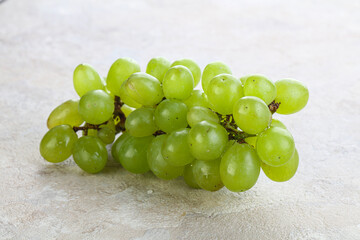 Ripe sweet green grape branch