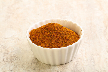 Dry Paprika powder in the bowl