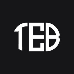 TEB letter logo design on black background. TEB  creative initials letter logo concept. TEB letter design.