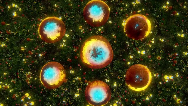 Hypnotizing 3D Trippy Magic Mushrooms Background 4K Psychedelic Trance Spiritual Art
