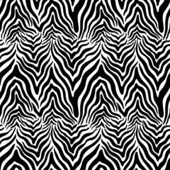 Fototapeta na wymiar Seamless abstract zebra skin pattern background. Decorative design freehand creative paint. Texture chaotic element.