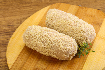 Raw chicken cutlet for roast