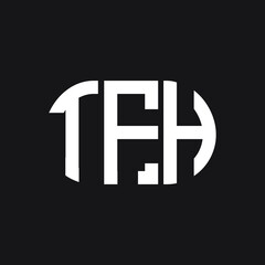 Obraz premium TFH letter logo design on Black background. TFH creative initials letter logo concept. TFH letter design. 