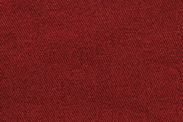 Red twill cotton fabric pattern close up as background
