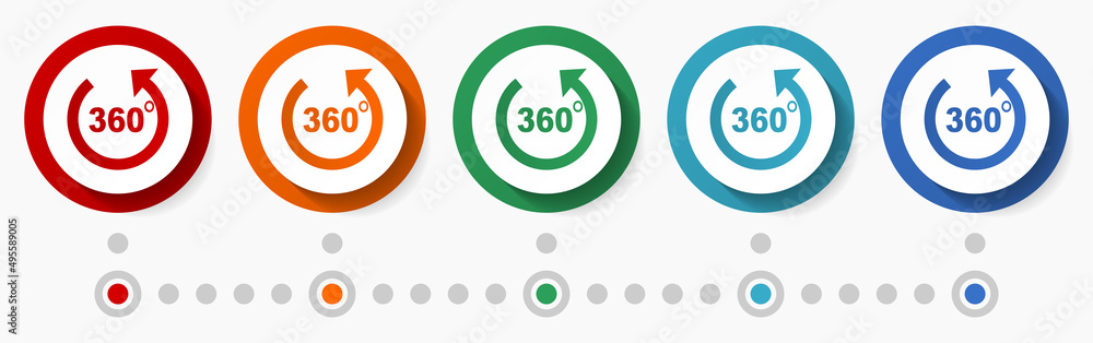 Poster presentation, panorama concept vector icon set, flat design colorful buttons, infographic template i