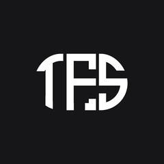 Obraz premium TFS letter logo design on Black background. TFS creative initials letter logo concept. TFS letter design. 