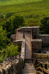 Fototapeta na wymiar Castle Szigliget, in Szigliget, Hungary. Ruins of the medieval Hungarian fortress from 13th century.