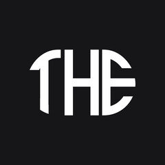 THE letter logo design on Black background. THE creative initials letter logo concept. THE letter design. 
