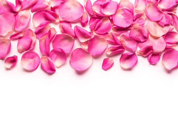 Pink rose petals border