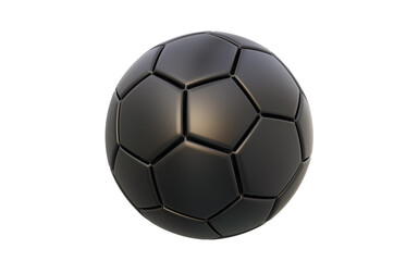 Black Soccer Ball. Black Football 3D rendering.