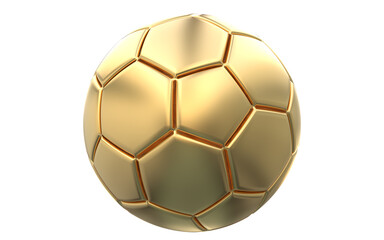 Golden Soccer Ball. Golden Football 3D rendering