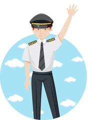 Happy pilot travel holiday theme