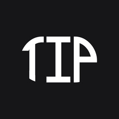 TIP letter logo design on Black background. TIP creative initials letter logo concept. TIP letter design. 
