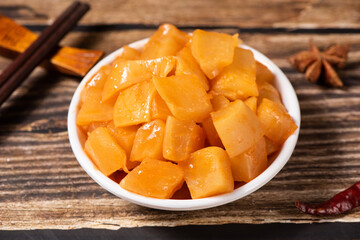 preserved mixed pickles radish vegetable.side dish