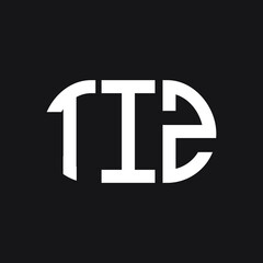 TIZ letter logo design on Black background. TIZ creative initials letter logo concept. TIZ letter design. 
