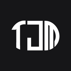 TJM letter logo design on Black background. TJM creative initials letter logo concept. TJM letter design. 
