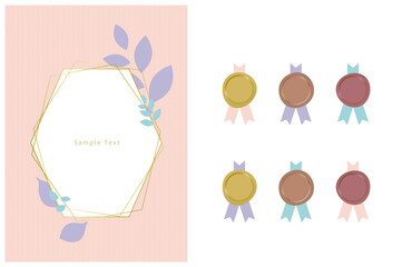 植物のカードとシーリングワックスのセット